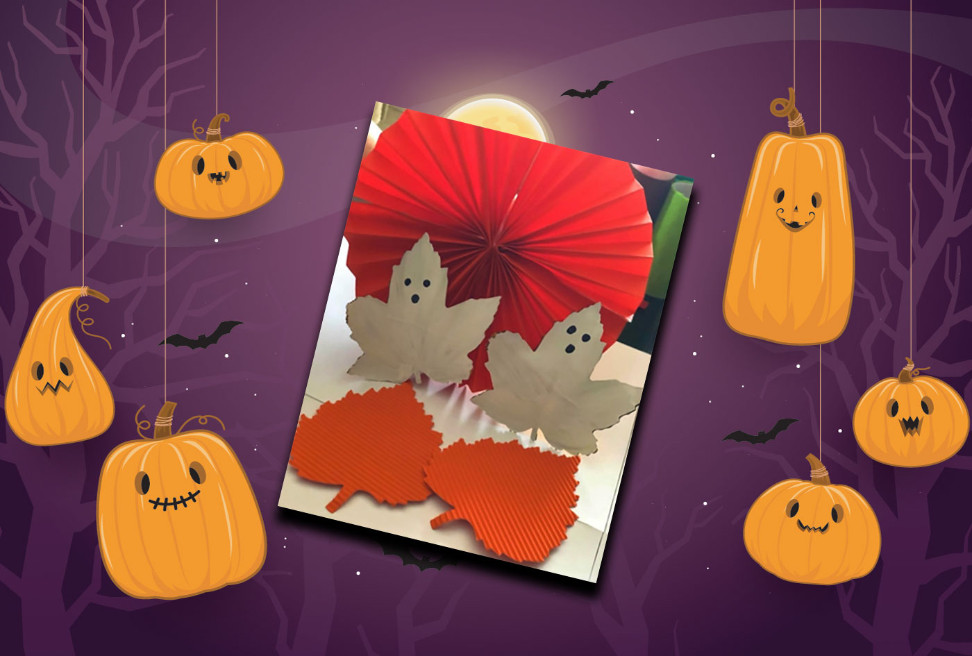 Scary Ghost Leaf Craft