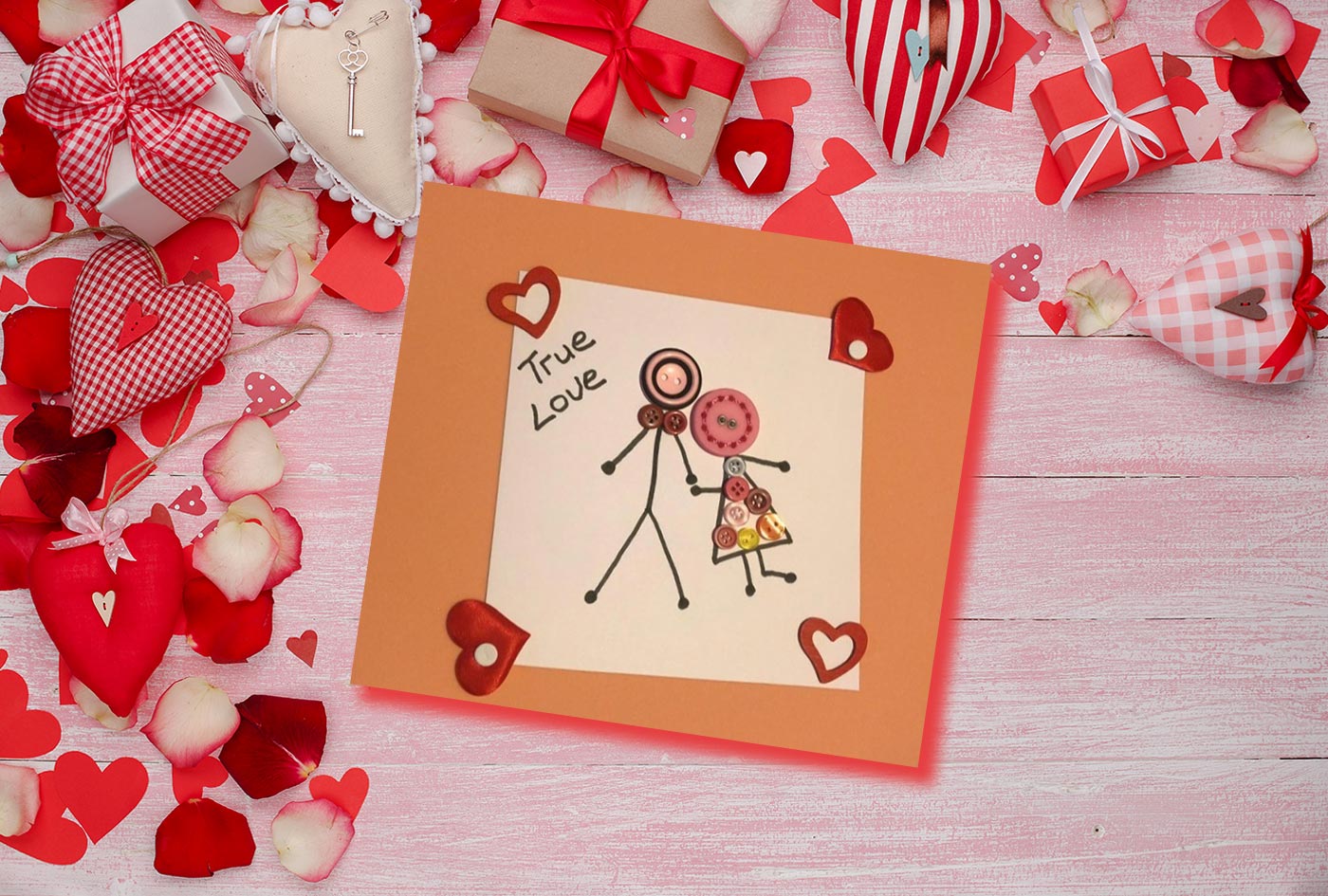 Button Portrait for Valentine's Day