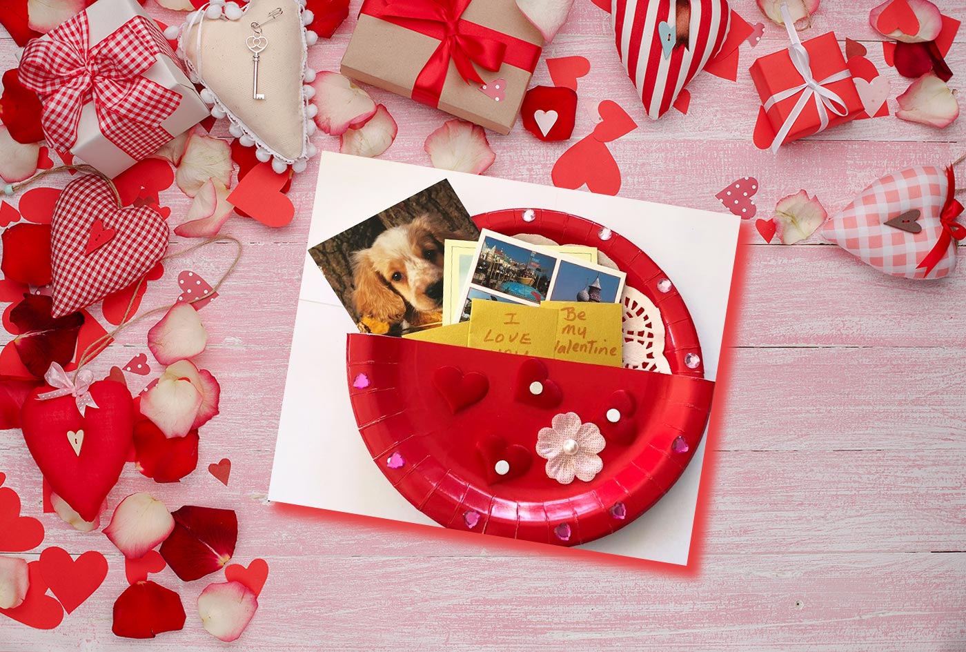 Valentine Paper Plate Card Holder