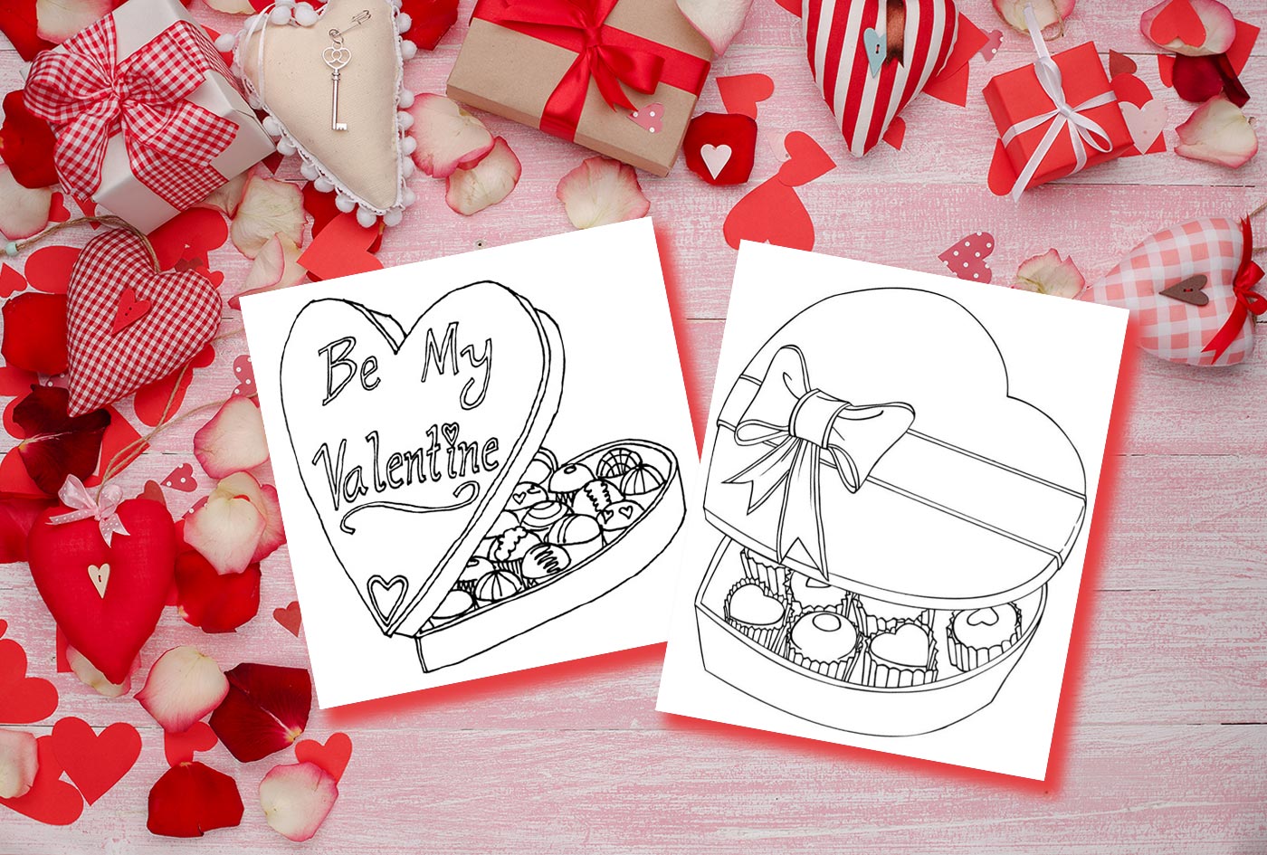 Valentine’s Box of Chocolates Coloring Pages