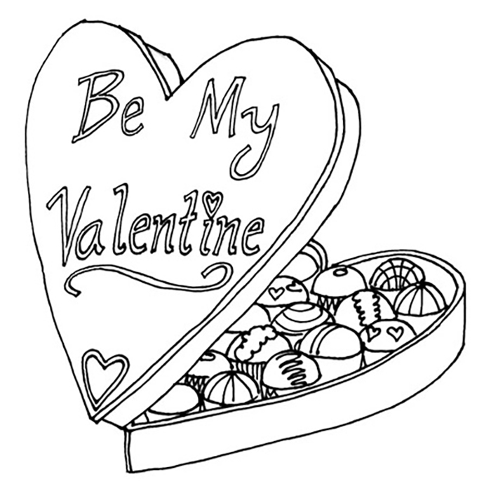 Valentine’s Box of Chocolates Coloring Pages