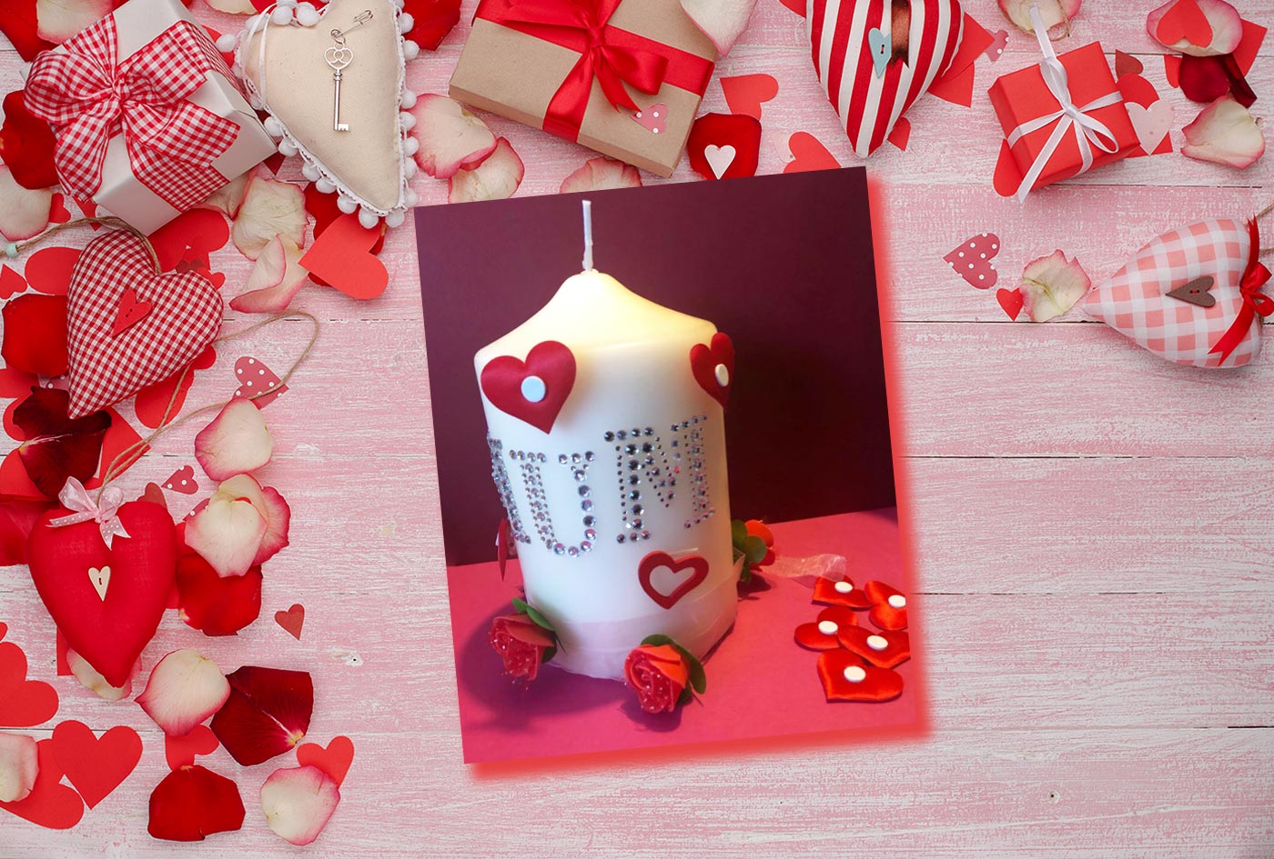 Valentines Day Decorative Candle