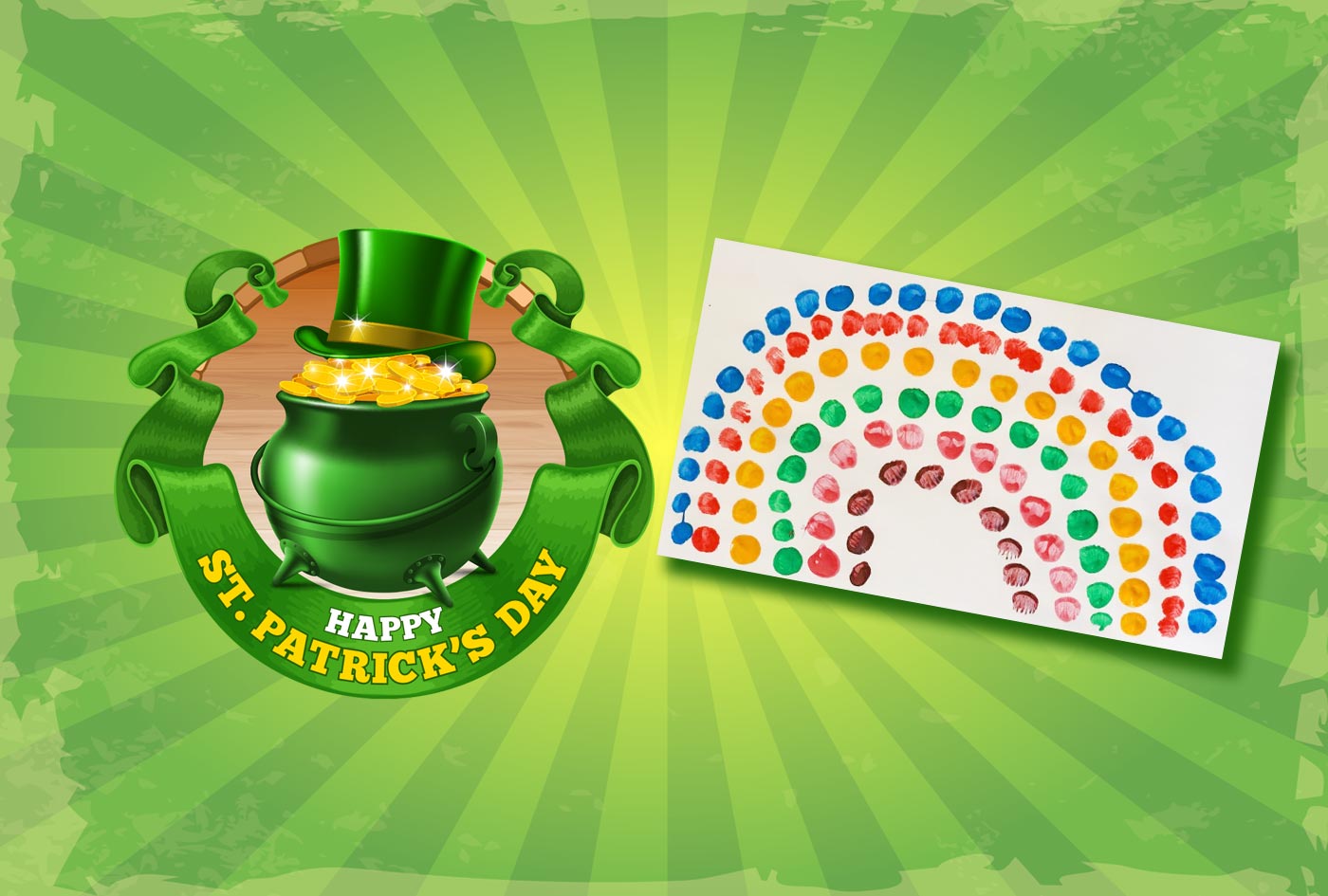 Fingerprint Rainbow for St Patrick’s Day