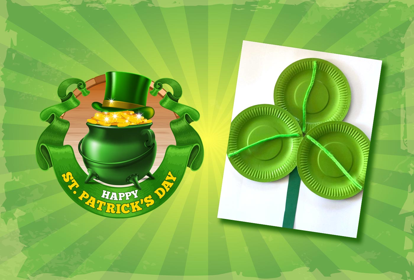 Paper Plate Shamrock for St Patrick’s Day
