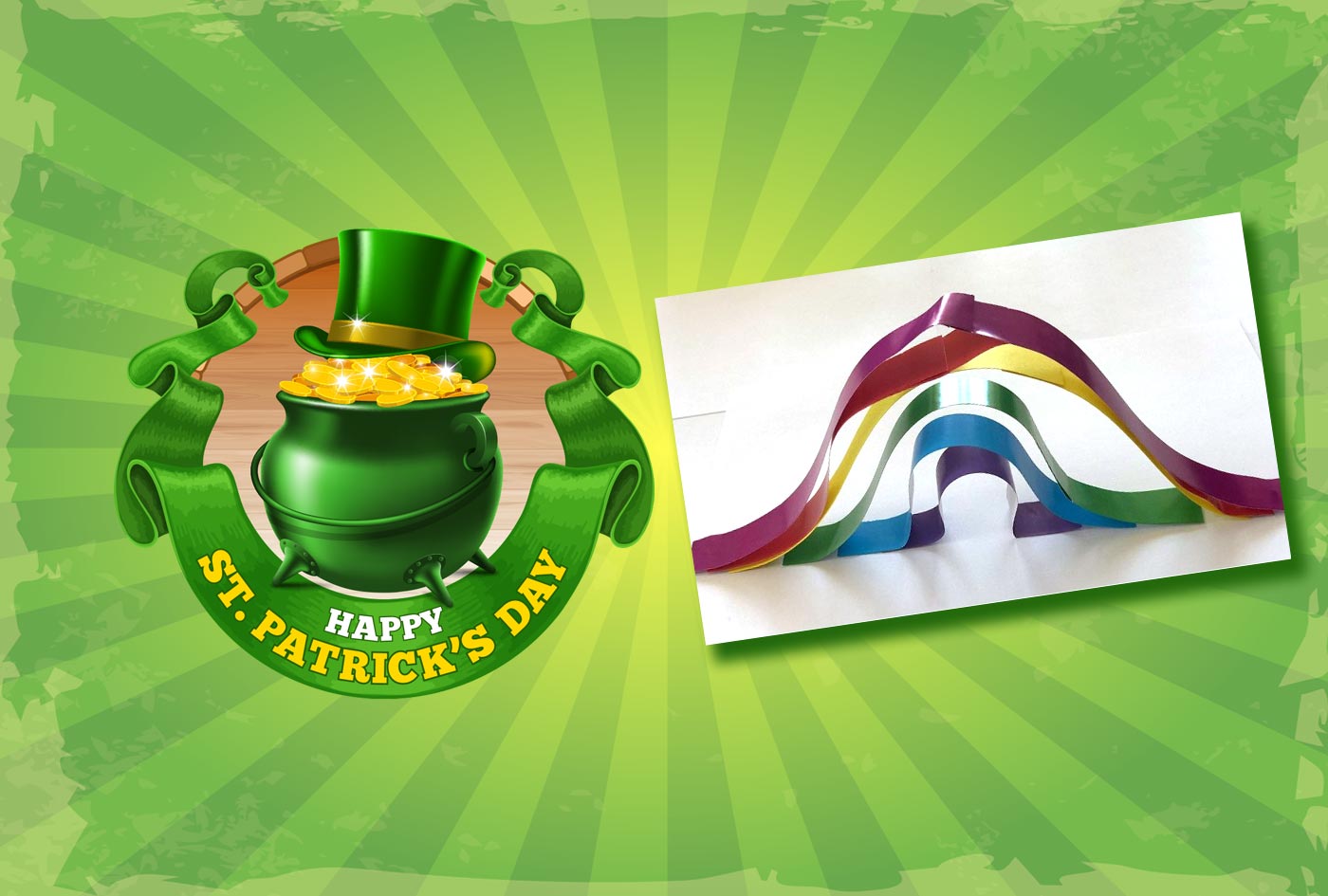 Paper Sculpture Rainbow for St Patrick’s Day